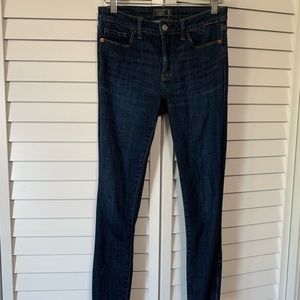 Low rise dark wash denim